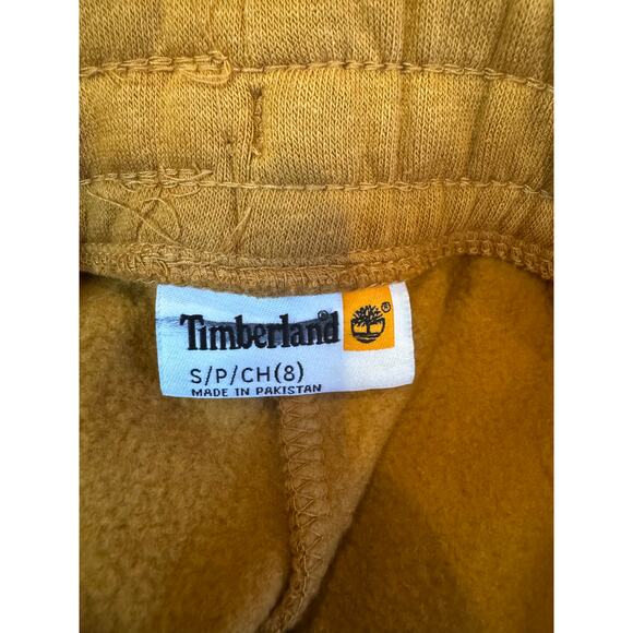 Timberland Boy's Fleece Pull-On Shorts Waist Drawstring Tree Logo Wheat Pocket - Picture 3 of 5